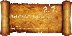Nyókó Tullia névjegykártya
